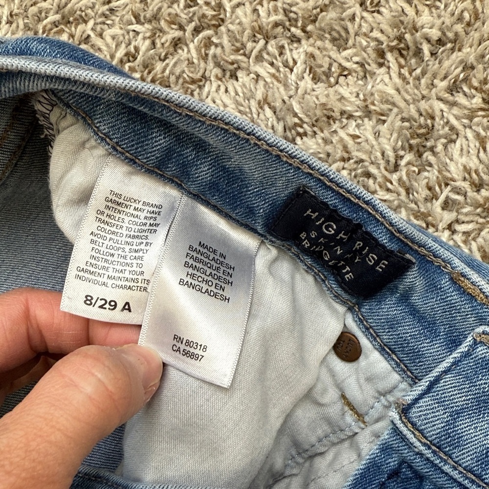 Lucky Brand High Rise Skinny Jean Bridgette Light Blue Size 8/29 - Picture 8 of 13